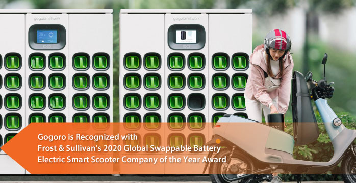 Frost & Sullivan Recognizes Gogoro with the 2020 Global Company of the Year Award for the Swappable Battery Electric Scooter Market